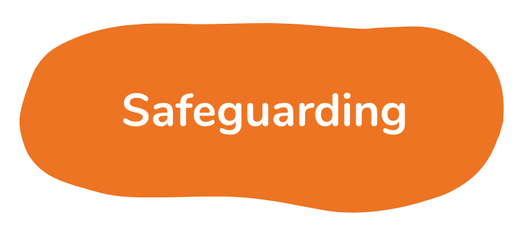 Safeguarding orange shape graphic