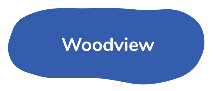 Woodview blue shape graphic